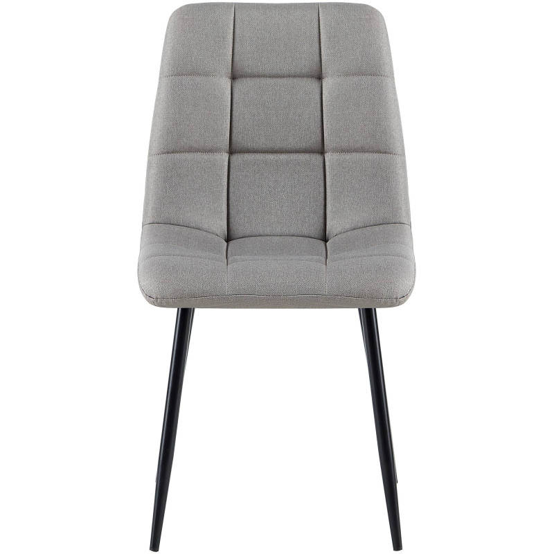 Lot de 4 chaises de salle à manger tissu Antibes gris clair