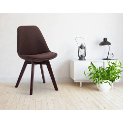 Silla De Comedor Borneo V2 En Tela Marrón,Nogal