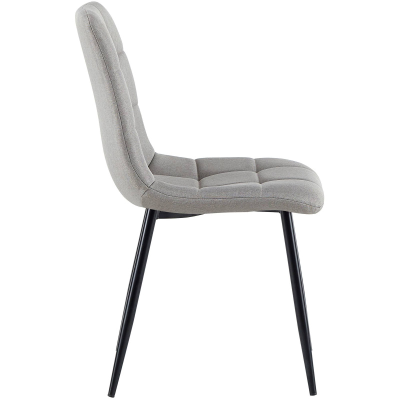 Lot de 4 chaises de salle à manger tissu Antibes gris clair