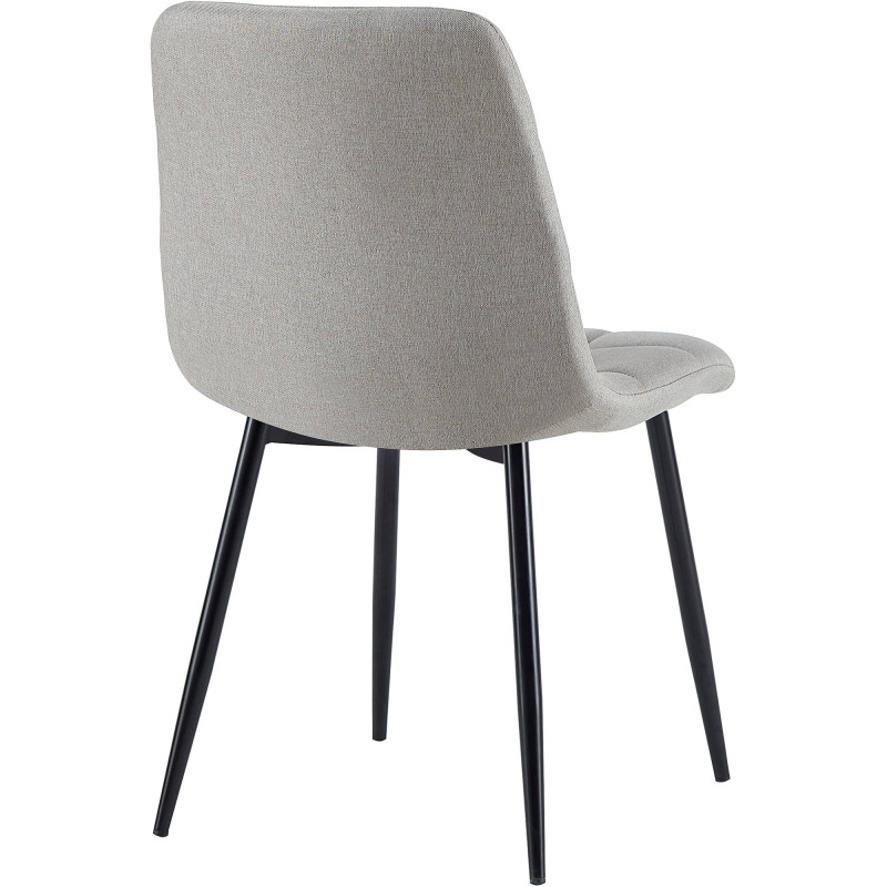 Lot de 4 chaises de salle à manger tissu Antibes gris clair