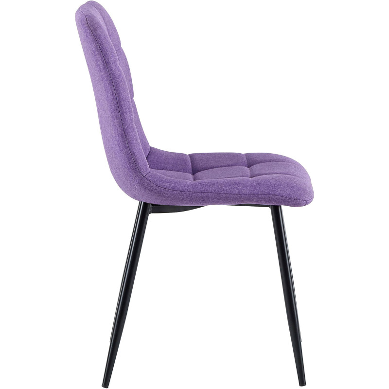 Lot de 4 chaises de salle à manger tissu Antibes violet