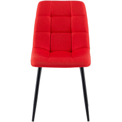 Lot de 4 chaises de salle à manger tissu Antibes rouge