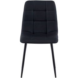 Lot de 4 chaises de salle à manger tissu Antibes noir