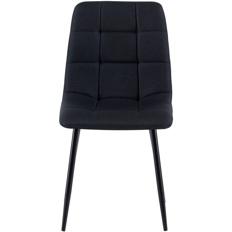 Lot de 4 chaises de salle à manger tissu Antibes noir