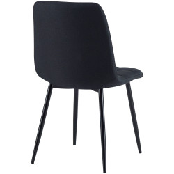 Lot de 4 chaises de salle à manger tissu Antibes noir