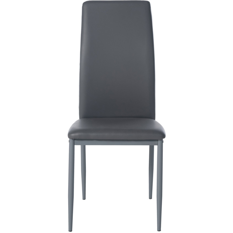 Lot de 4 chaises de salle à manger Savino simili cuir gris