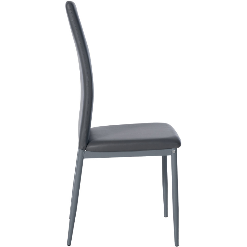 Lot de 4 chaises de salle à manger Savino simili cuir gris