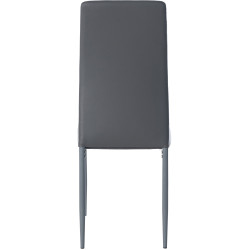 Lot de 4 chaises de salle à manger Savino simili cuir gris