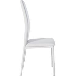 Lot de 4 chaises de salle à manger Savino simili cuir blanc