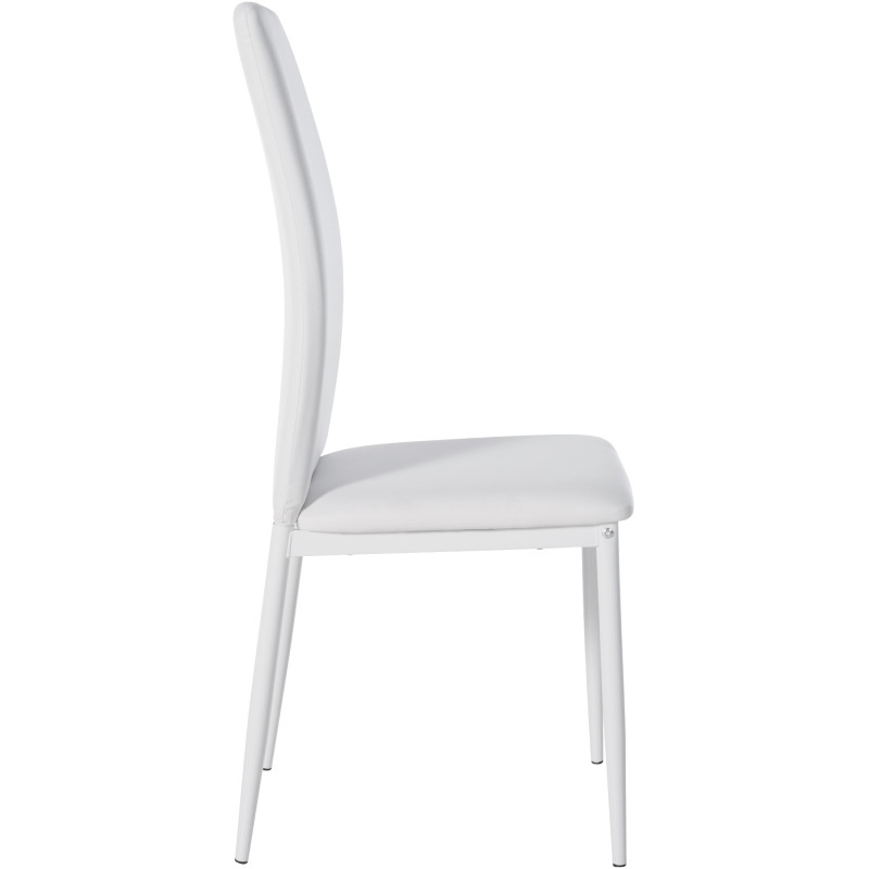Lot de 4 chaises de salle à manger Savino simili cuir blanc