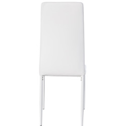 Lot de 4 chaises de salle à manger Savino simili cuir blanc