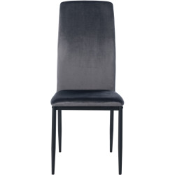 Lot de 4 chaises de salle à manger velours Savino gris