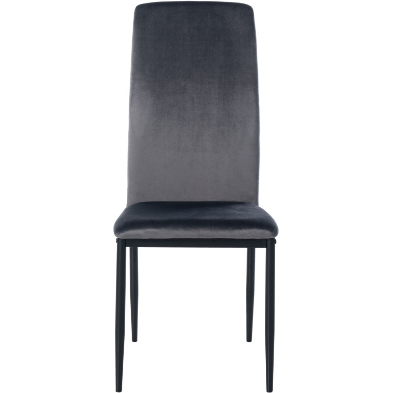 Lot de 4 chaises de salle à manger velours Savino gris