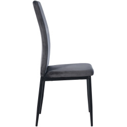 Lot de 4 chaises de salle à manger velours Savino gris