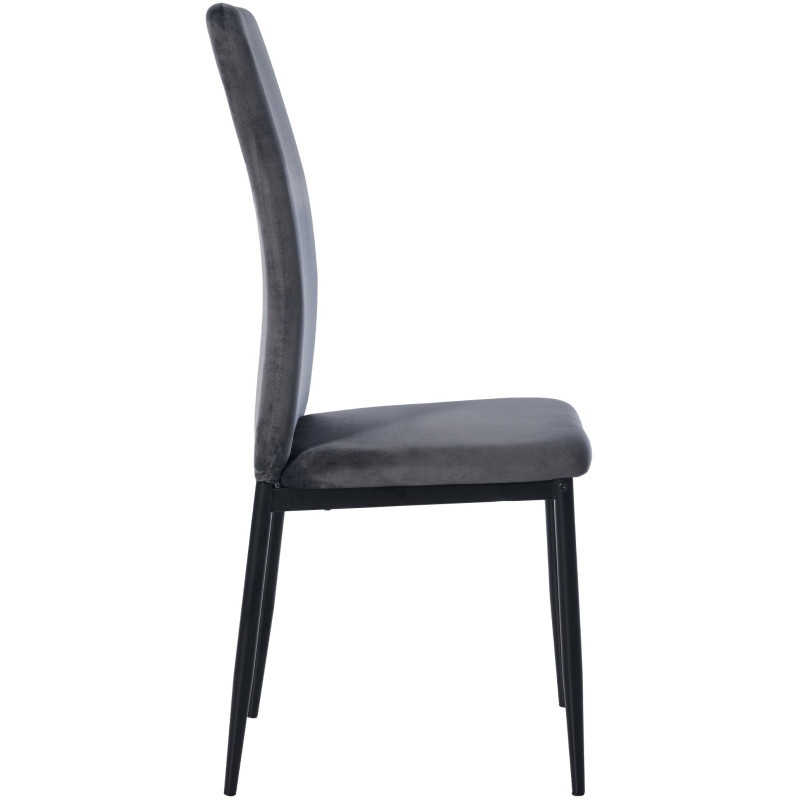 Lot de 4 chaises de salle à manger velours Savino gris