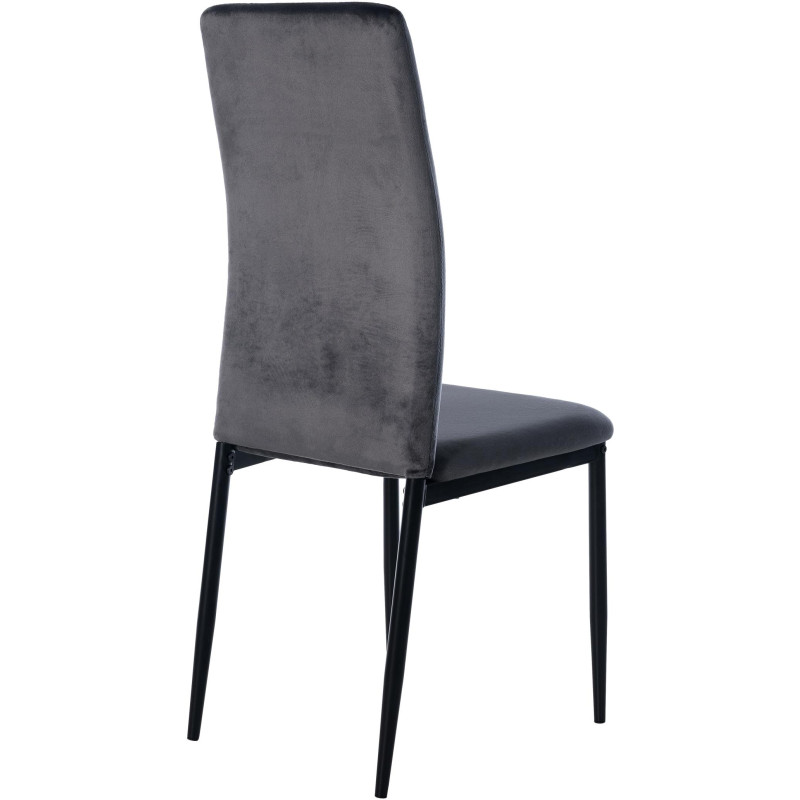 Lot de 4 chaises de salle à manger velours Savino gris