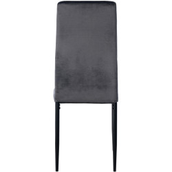 Lot de 4 chaises de salle à manger velours Savino gris