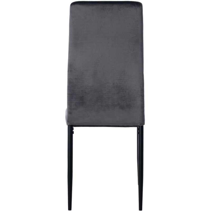 Lot de 4 chaises de salle à manger velours Savino gris