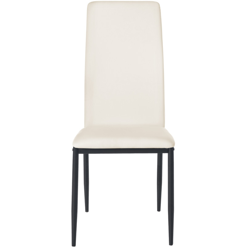Lot de 6 chaises de salle à manger Savino simili cuir crème