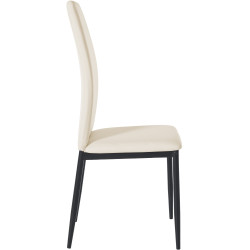 Lot de 6 chaises de salle à manger Savino simili cuir crème
