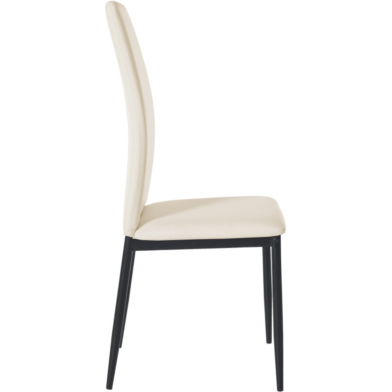 Lot de 6 chaises de salle à manger Savino simili cuir crème