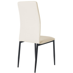 Lot de 6 chaises de salle à manger Savino simili cuir crème