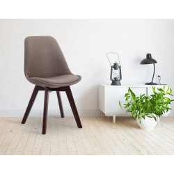 Silla De Comedor Borneo V2 En Tela Gris topo,Nogal