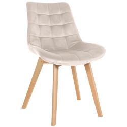 Chaise en velours Brook crème