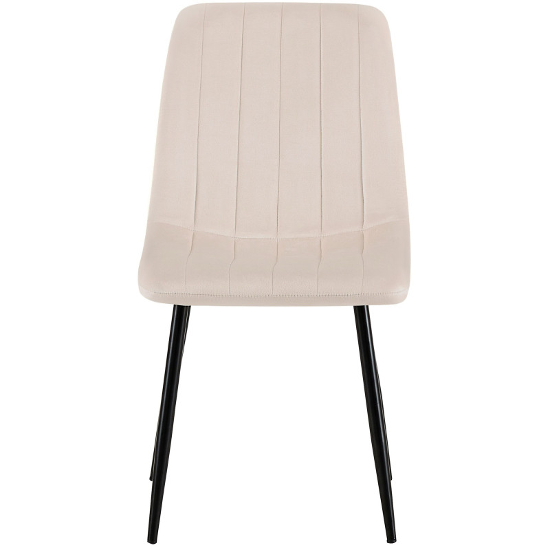 Suite de 4 chaises Dijon en velours crème