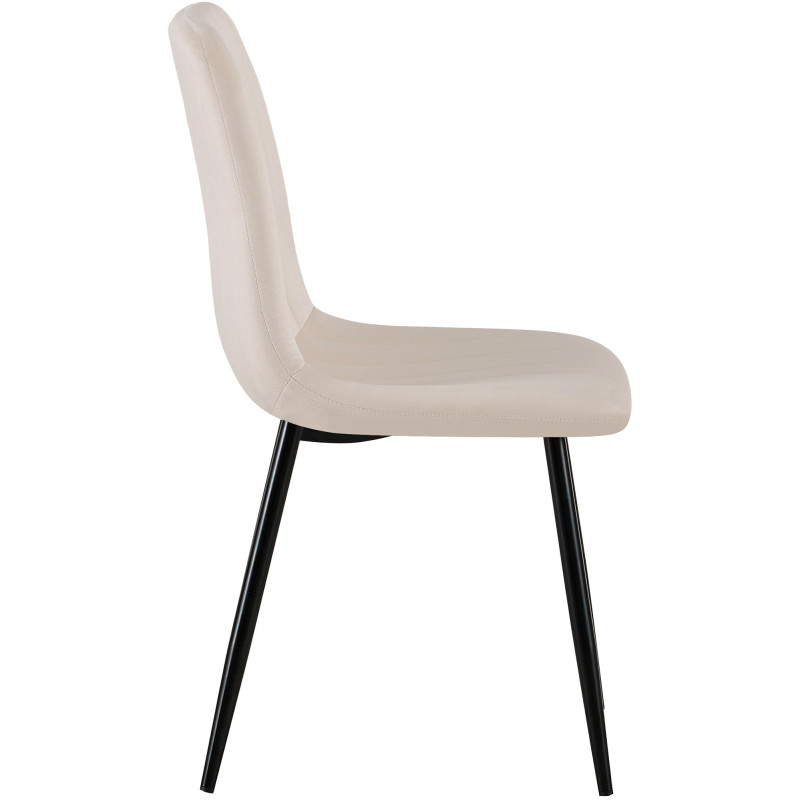 Suite de 4 chaises Dijon en velours crème