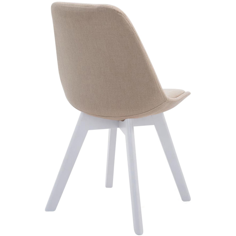 Chaise visiteur Borneo V2 tissu blanc crème