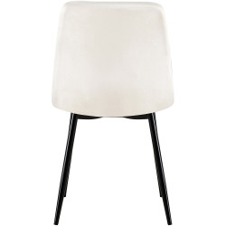 Suite de 4 chaises Dijon en velours blanc crème