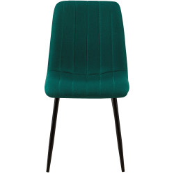 Lot de 4 chaises Dijon tissu vert foncé