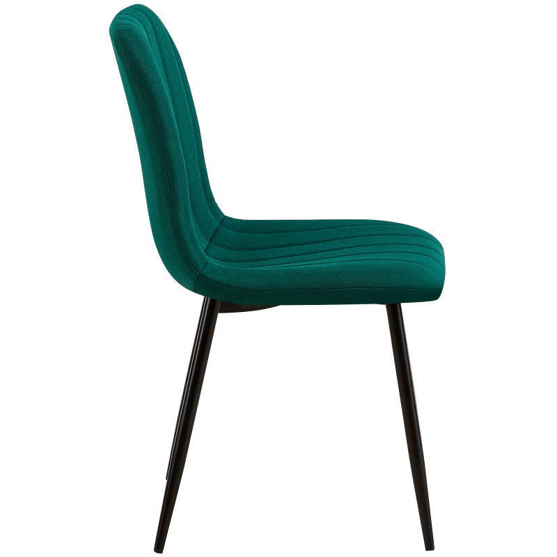 Lot de 4 chaises Dijon tissu vert foncé