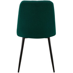 Lot de 4 chaises Dijon tissu vert foncé
