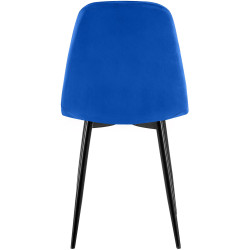 Chaise de salle à manger en velours Baxter bleu