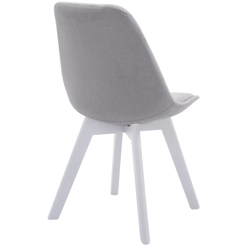 Chaise visiteur Borneo V2 Tissu blanc gris