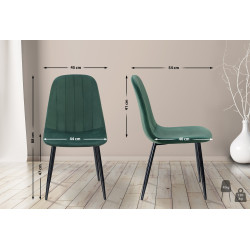 Chaise de salle à manger en velours Baxter vert