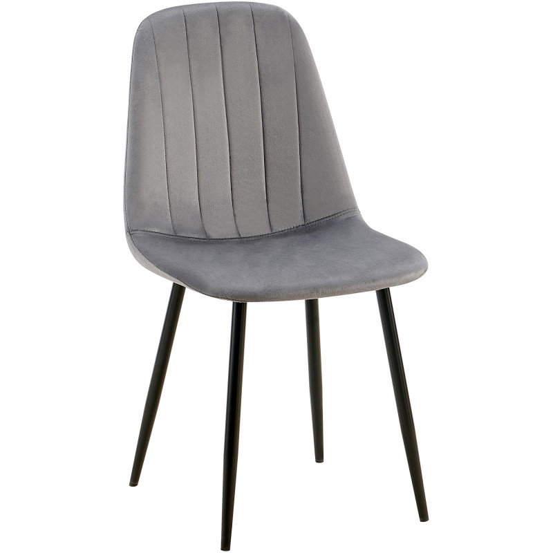 Chaise de salle à manger en velours Baxter gris foncé