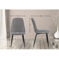 Chaise de salle à manger en velours Baxter gris foncé