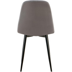 Chaise de salle à manger en velours Baxter gris foncé