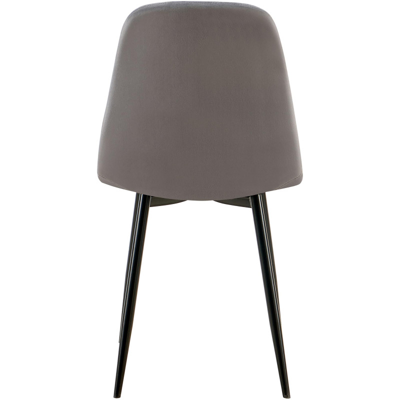 Chaise de salle à manger en velours Baxter gris foncé