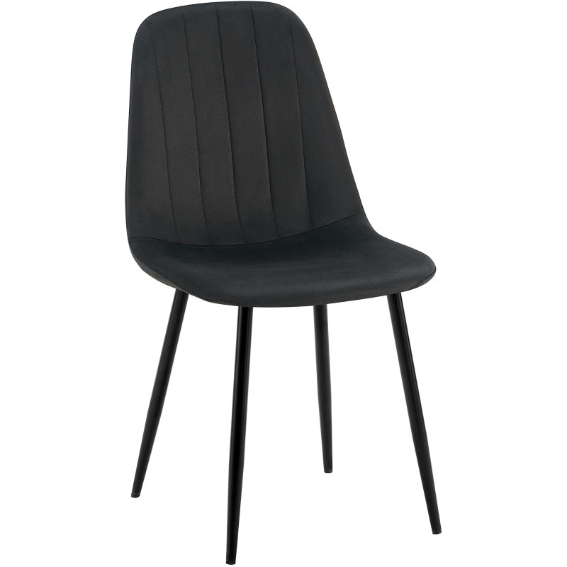 Chaise de salle à manger en velours Baxter noir