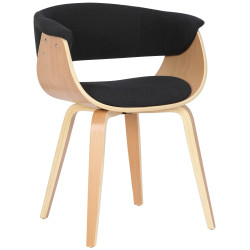 Lot de 2 chaises Bruce en tissu naturel/noir