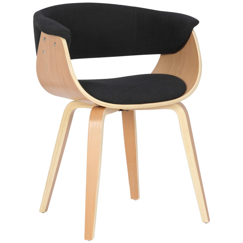 Lot de 2 chaises Bruce en tissu naturel/noir