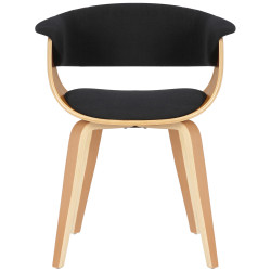 Lot de 2 chaises Bruce en tissu naturel/noir