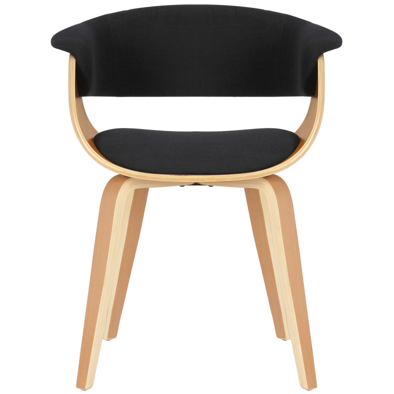 Lot de 2 chaises Bruce en tissu naturel/noir