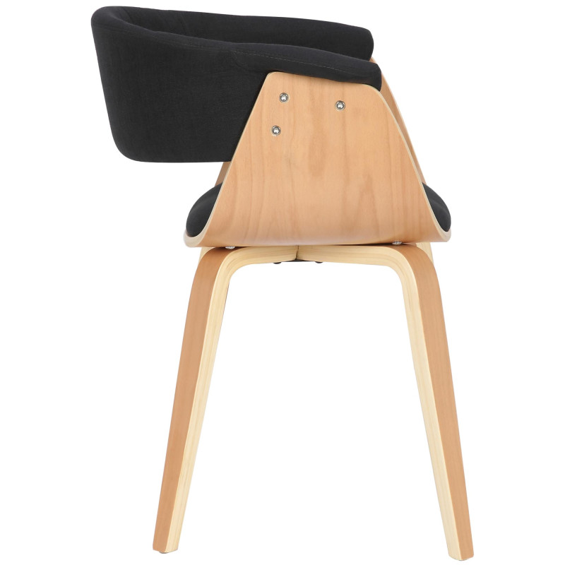 Lot de 2 chaises Bruce en tissu naturel/noir