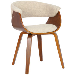 Lot de 2 chaises Bruce en tissu noix/crème