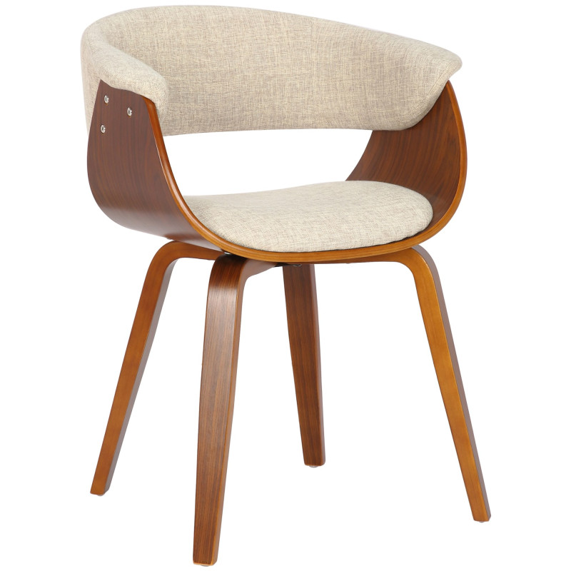 Lot de 2 chaises Bruce en tissu noix/crème